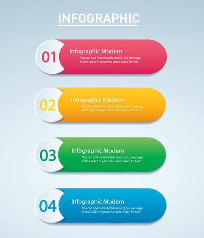 Infografik Vektor Vorlage mit 4 Optionen. Kann für Web, Diagramm, Grafik, Präsentation, Diagramm, Bericht, Schritt für Schritt Infografiken verwendet werden. Abstrakter Hintergrund