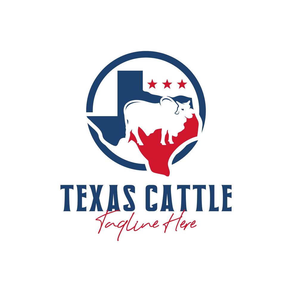 texas kuh inspiration illustration logo design vektor