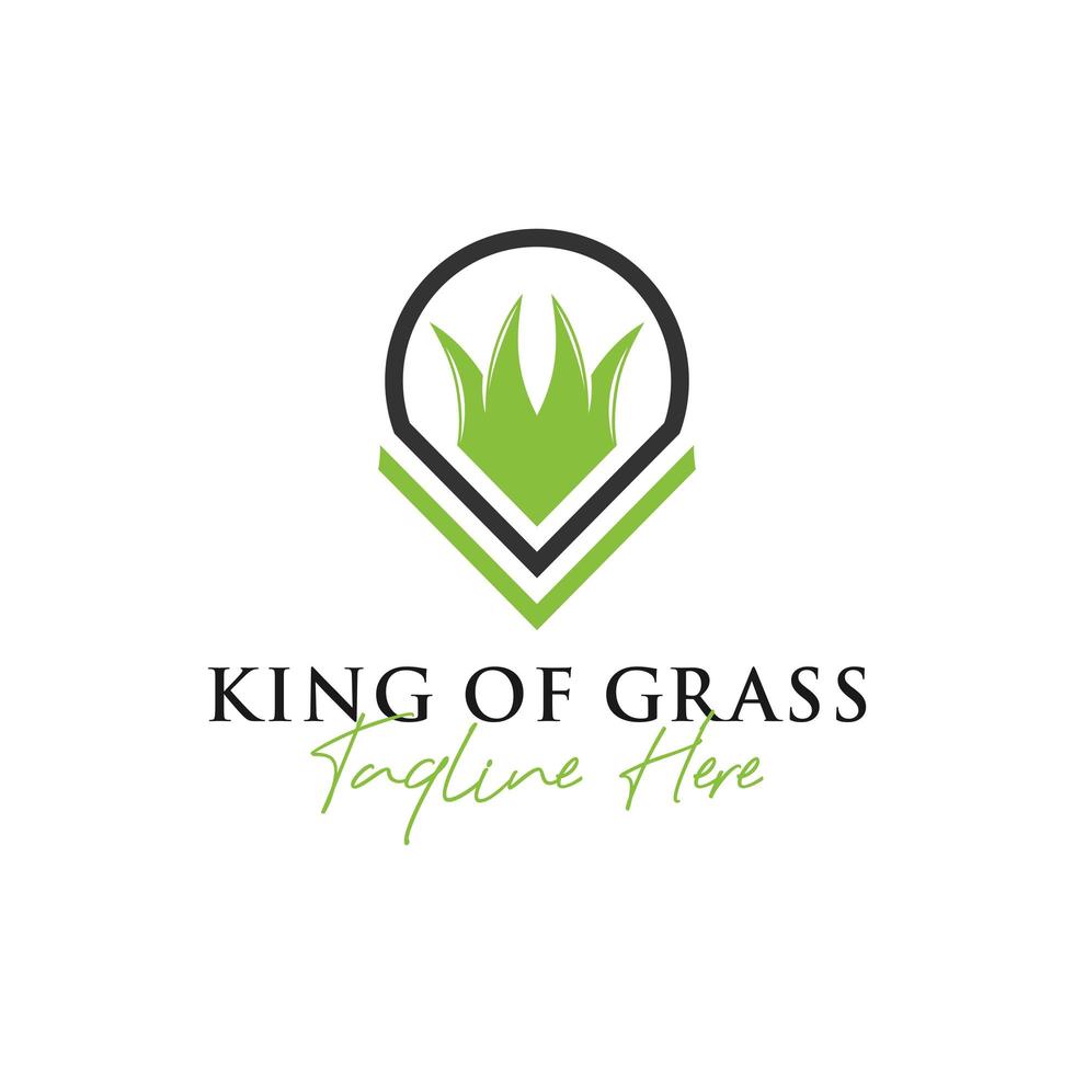 Gras König Inspiration Illustration Logo Design vektor