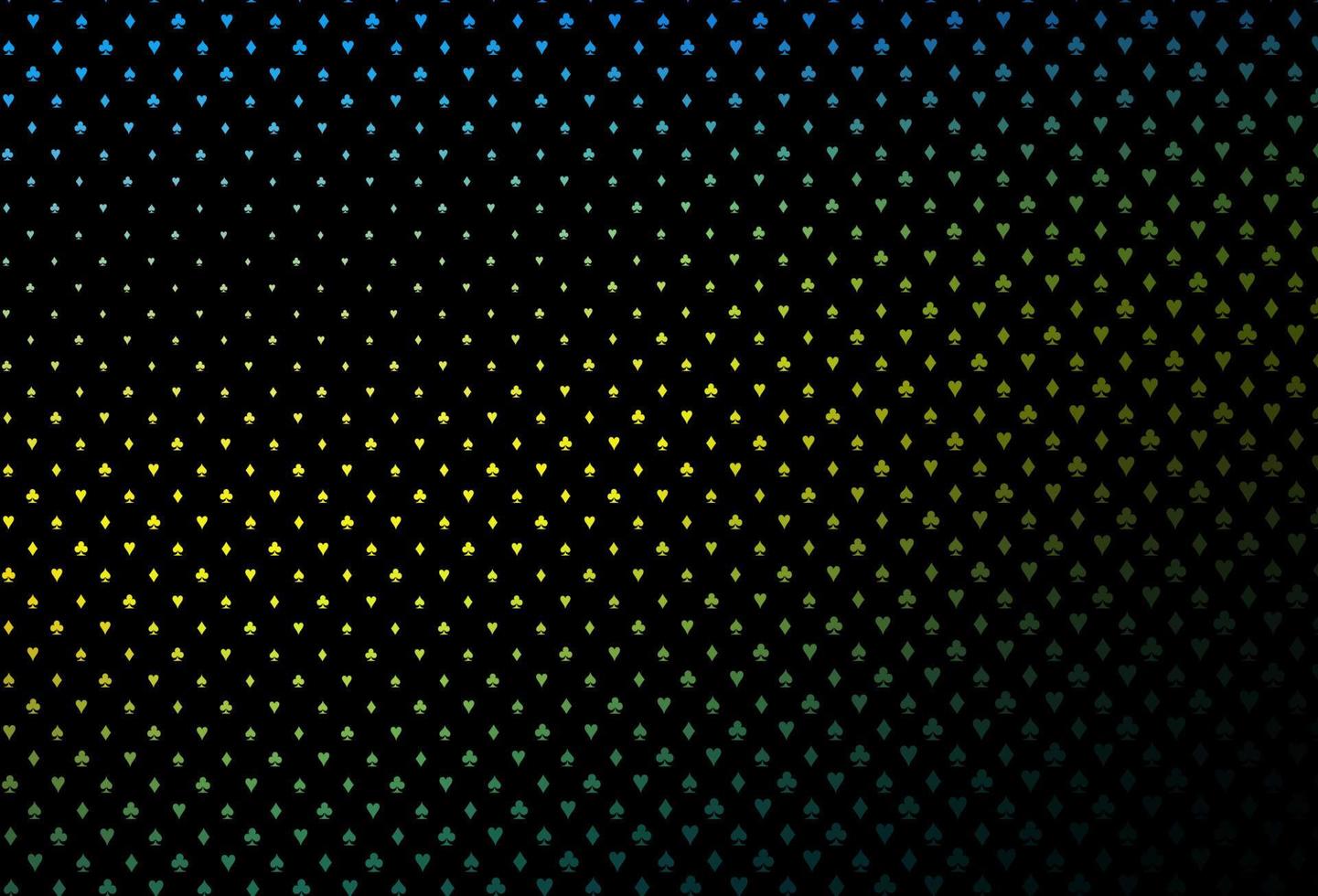 mörkblå, gul vektormall med pokersymboler. vektor