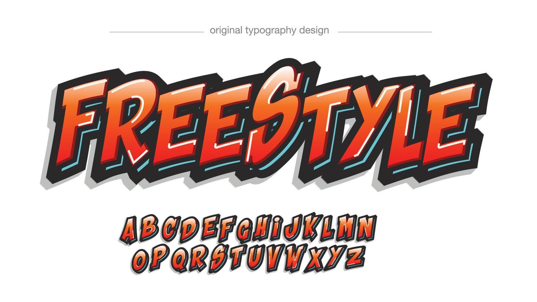 röd modern graffiti isolerade bokstäver typografi vektor