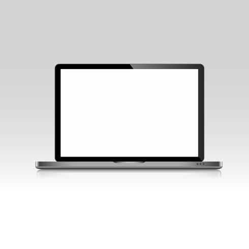 Bärbar dator med blank skärm isolerad på vit bakgrund, Vectot design vektor