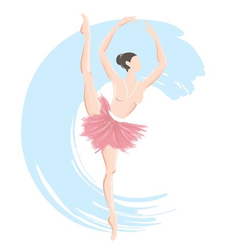 Frauenballerina, Ballettlogoikone für Ballettschultanzstudio-Vektorillustration vektor