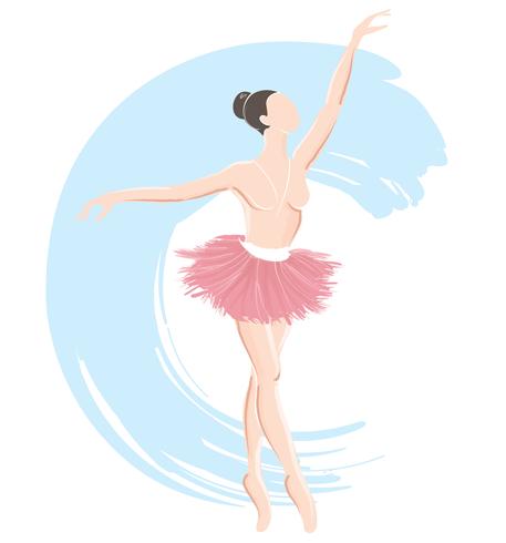 Frauenballerina, Ballettlogoikone für Ballettschultanzstudio-Vektorillustration vektor