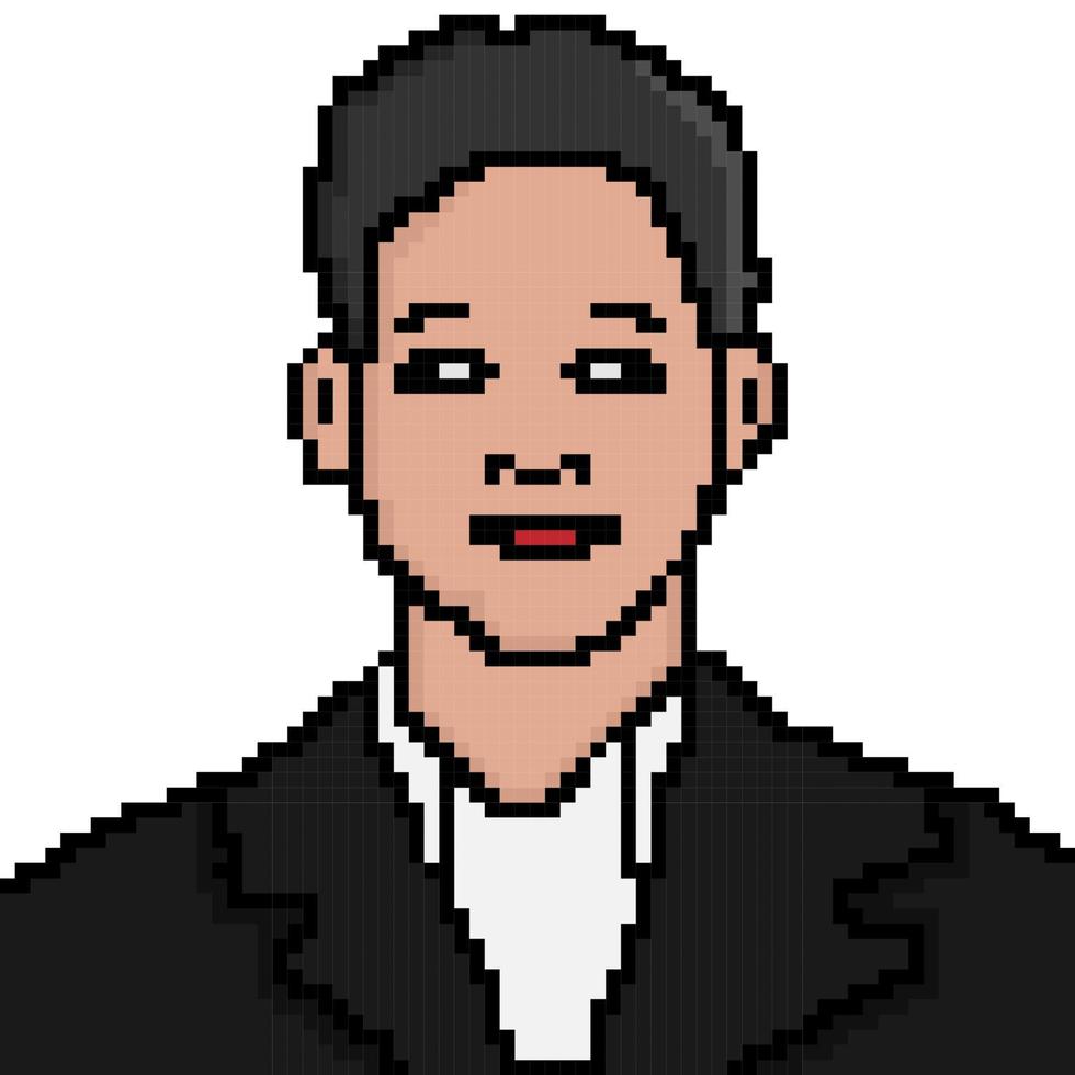 pixel art style mann business charakter illustration vektor