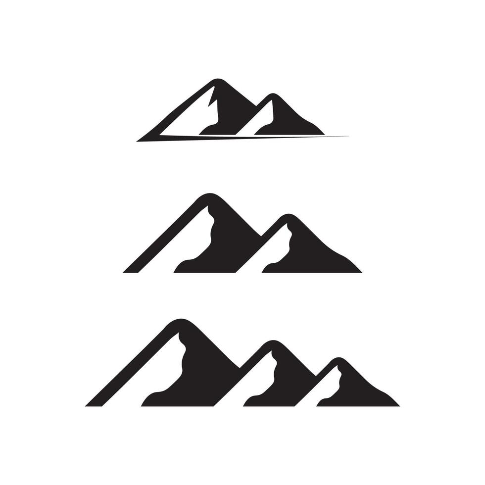 berg ikon tecken logotyp ikonuppsättning vektor och illustration