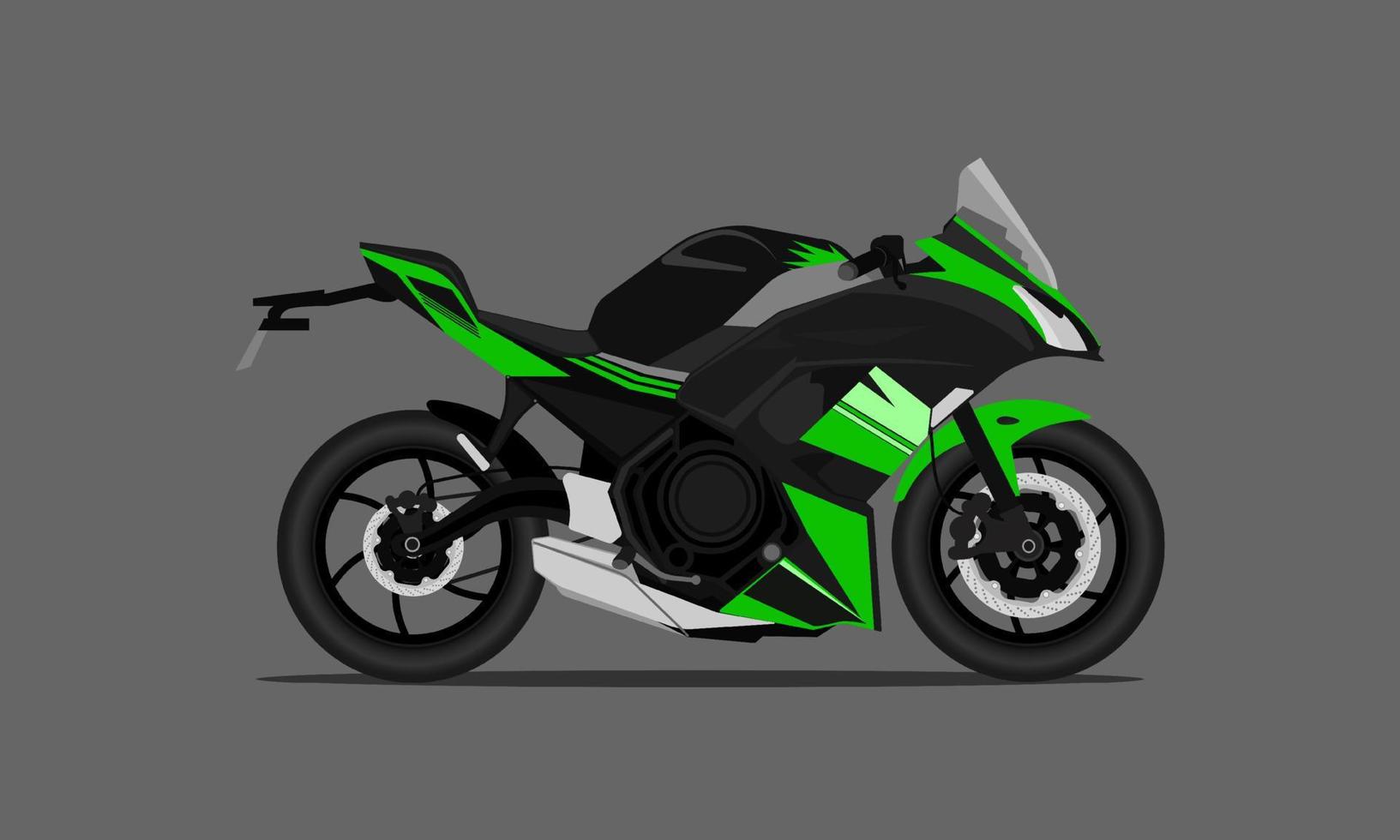 grön svart färg stor cykelmotor snabb hastighet modern sytle. vektor illustration eps10