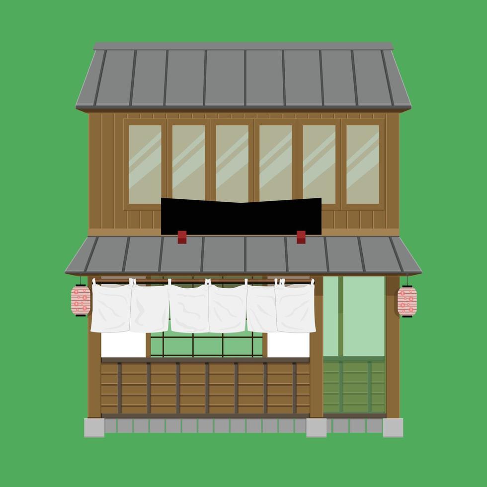 Japanisches Haus und Restaurants Vektorgrün kein Zeichen, das Sie jetzt herunterladen können, weil es eine schöne Illustration eps10 ist vektor