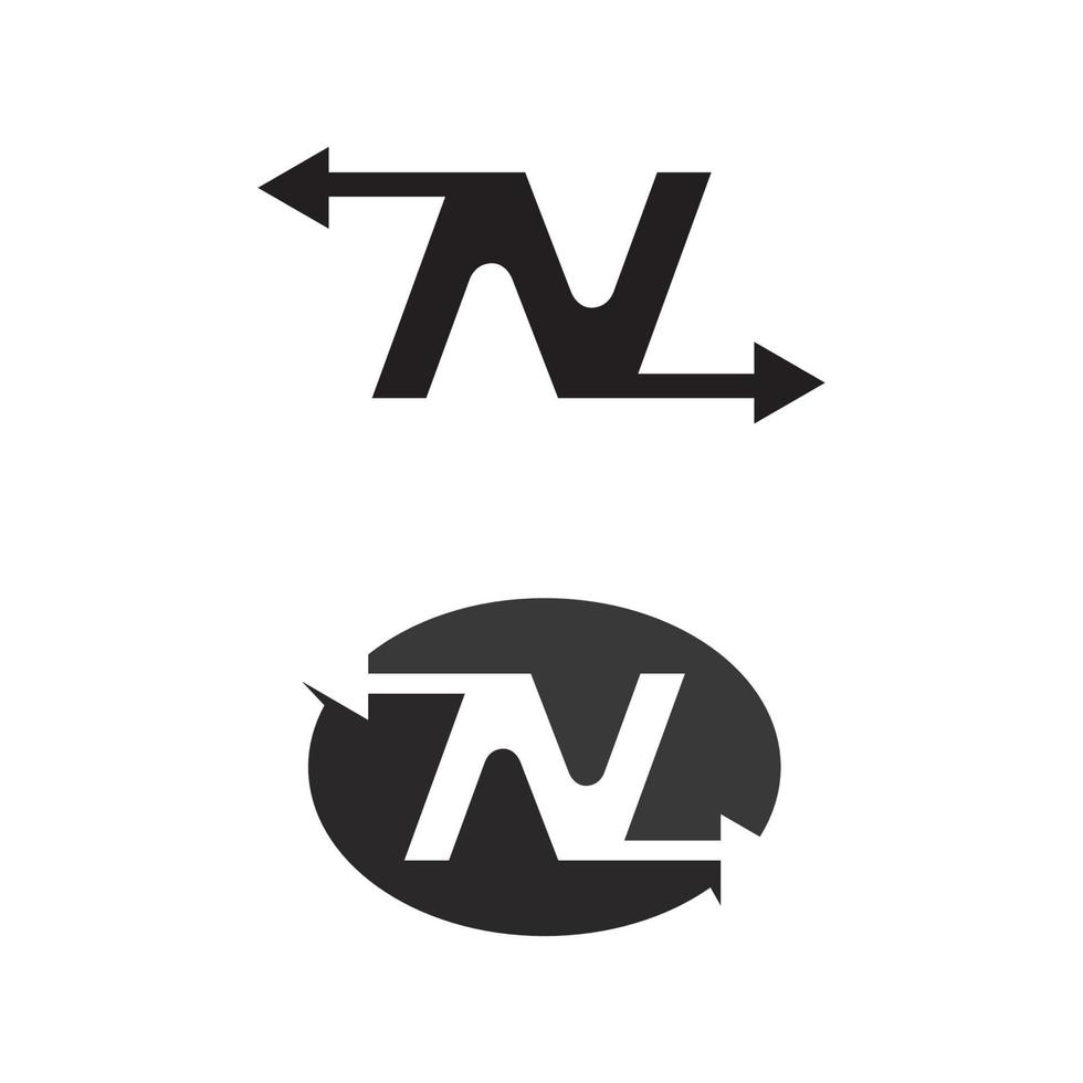 buchstabe n und schrift logo vorlage set design vektor