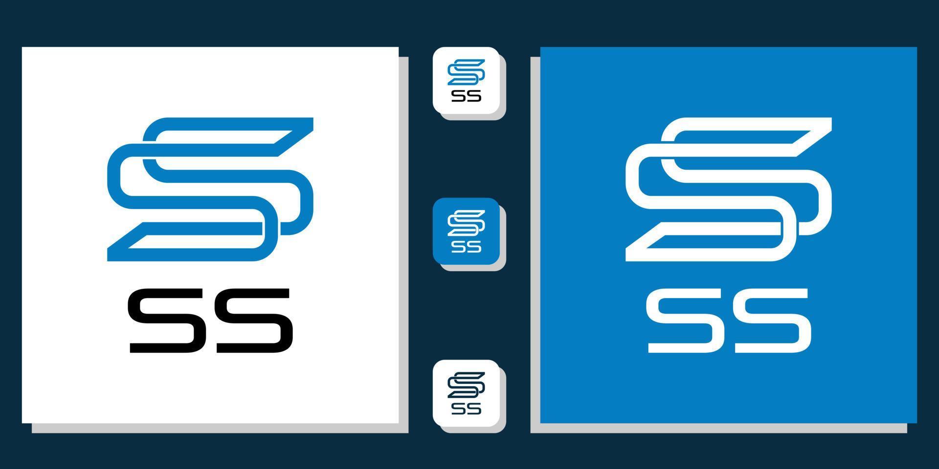 symbol monogram form bokstäver illustration konst enkel modern linje ikon med app mall vektor