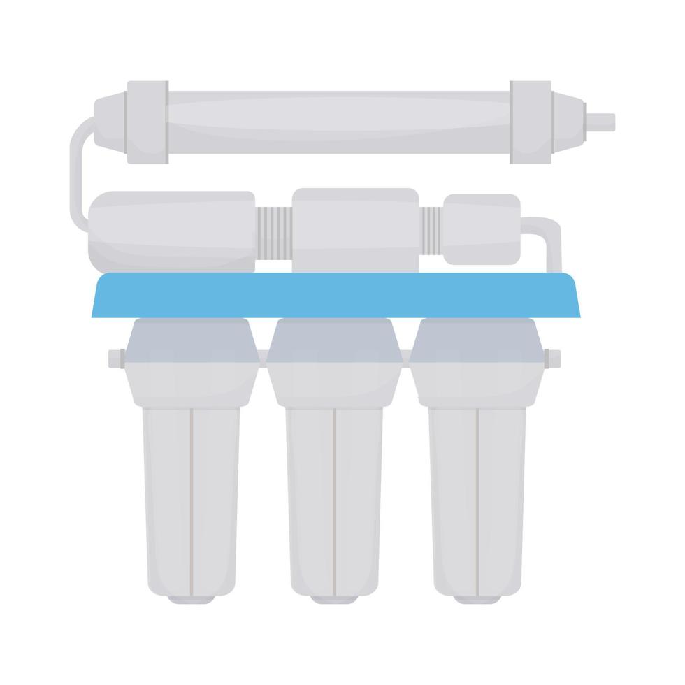 Osmosesystem der Wasserfiltration, Haushaltsgeräte für sauberes Wasser isoliert auf weißem Hintergrund. Technologieobjekt-Gestaltungselement im flachen Stil. Vektor-Illustration vektor