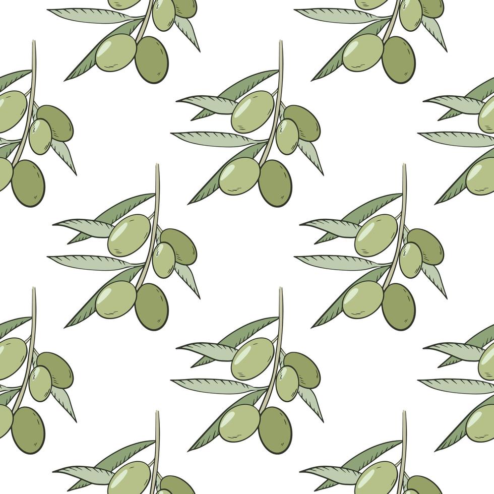 oliver handritad sömlösa mönster vektor