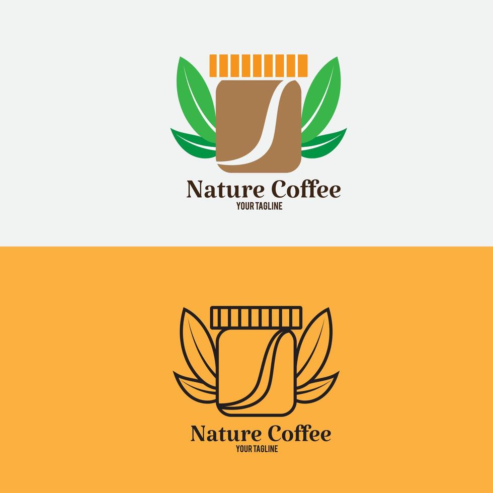 Naturkaffee tolles Geschäftslogo Café-Branding-Zeichen, Identität und Label-Café vektor