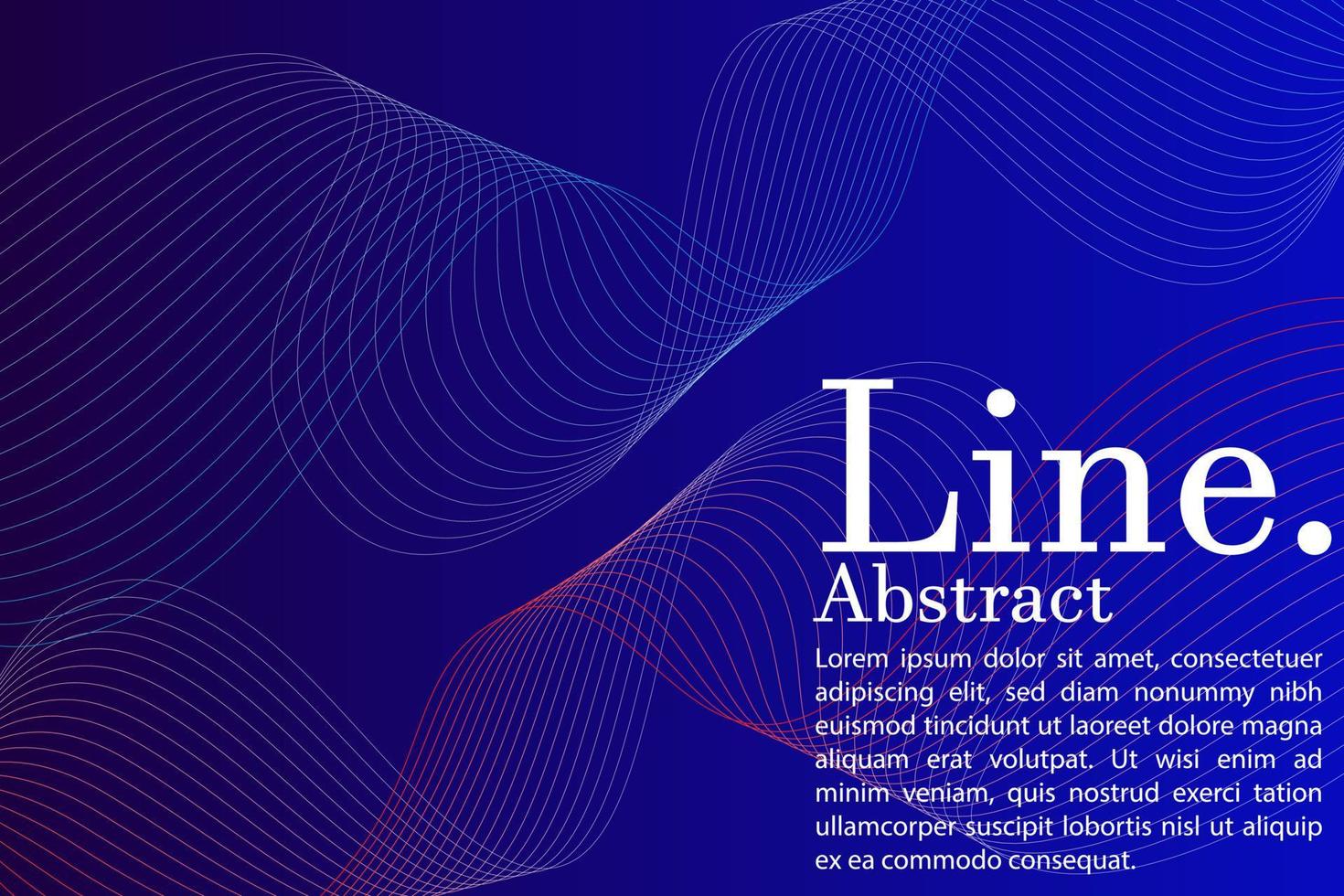 bakgrund abstrakt gradient linje våg ljus mörkblå färg. modern företagsbroschyr, broschyr, flygblad, omslag, layoutmall, webbsida och målsida vektor