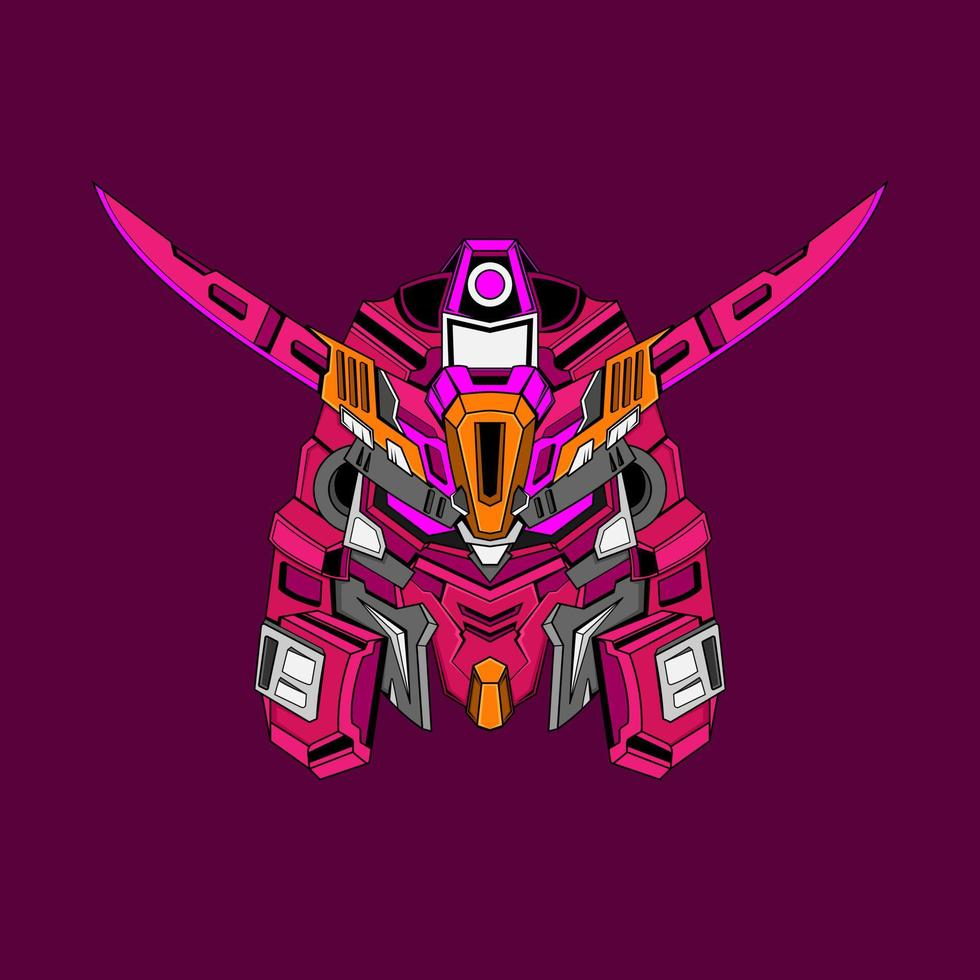 Kopf Gundam Samurai Roboter Maskottchen Logo Vektor Logo Vektor