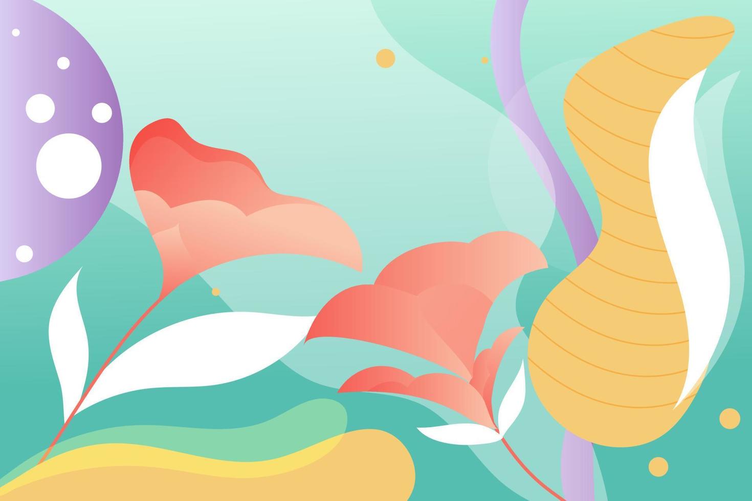 mystiska fantasy skog blommor gradient färger bakgrundsillustration. fantastiska bilder för väggkonstaffischer, gratulationskort eller bokomslag vektor