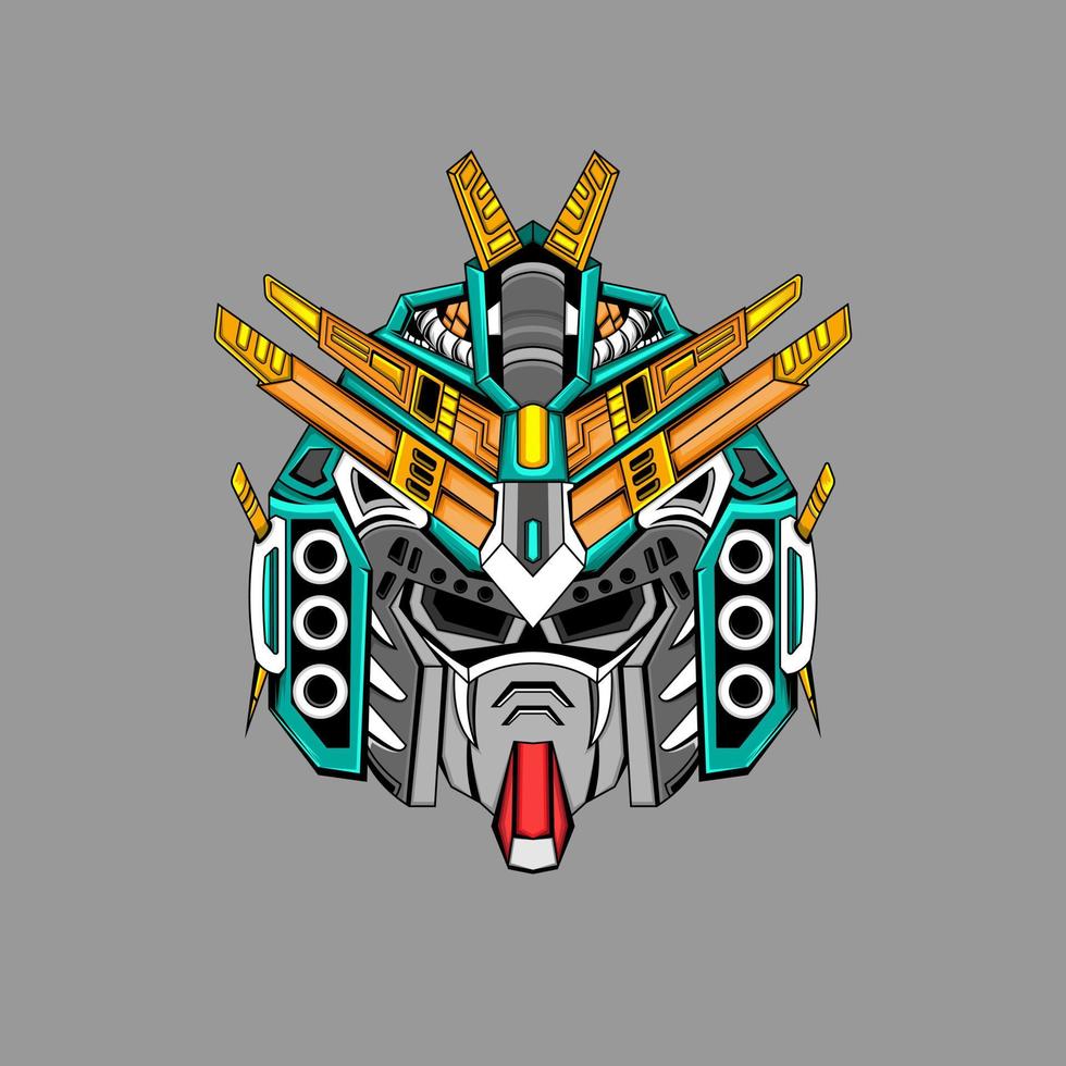 kopf gundam roboter maskottchen logo vektor logo vektor