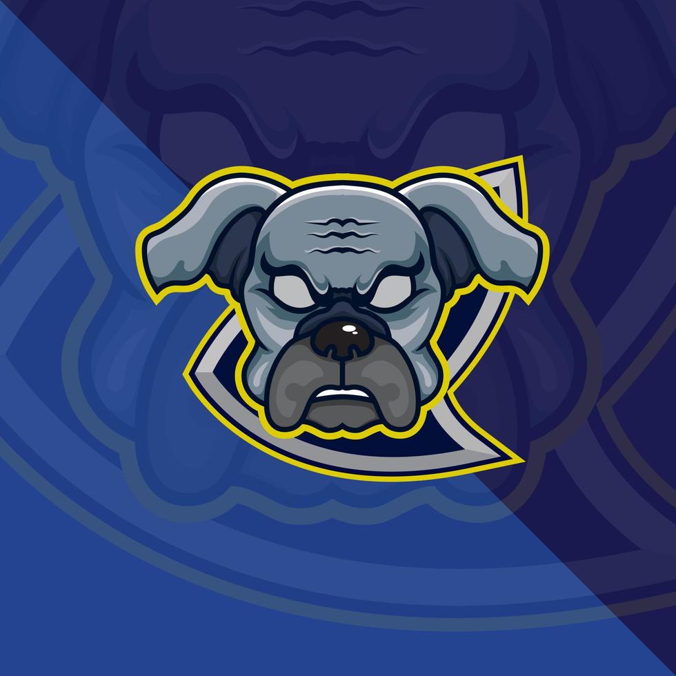 hundekopf esport maskottchen logo für esport, gaming und sport premium kostenloser vektor. vektor