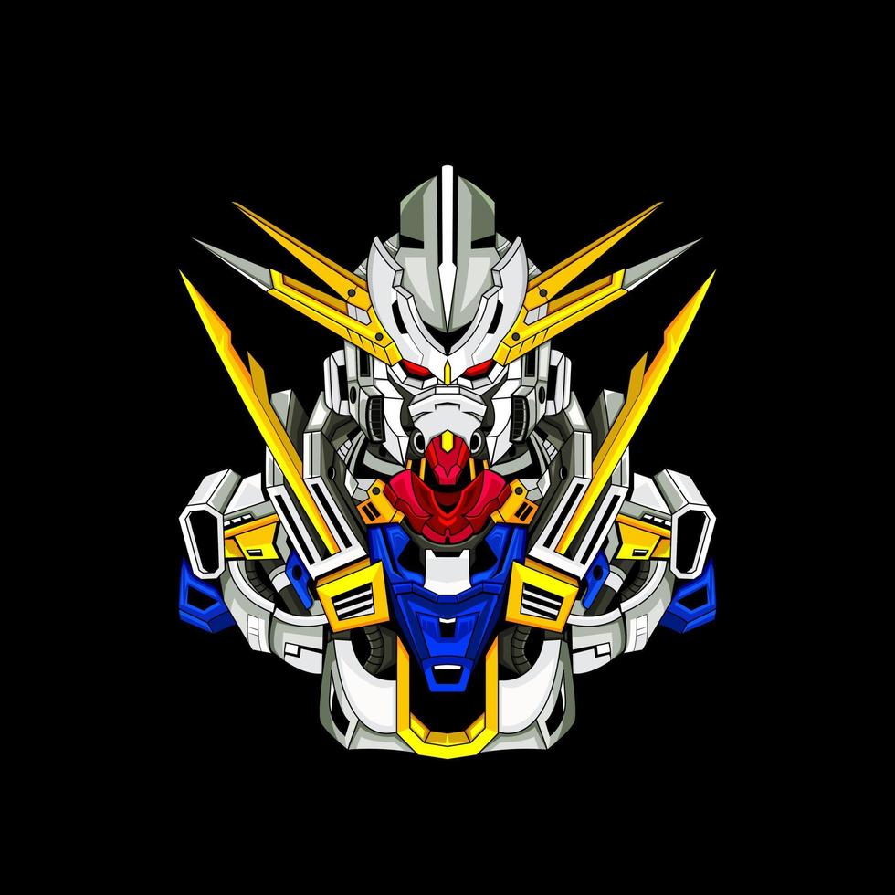 gundam robot maskot logotyp vektor logotyp vektor