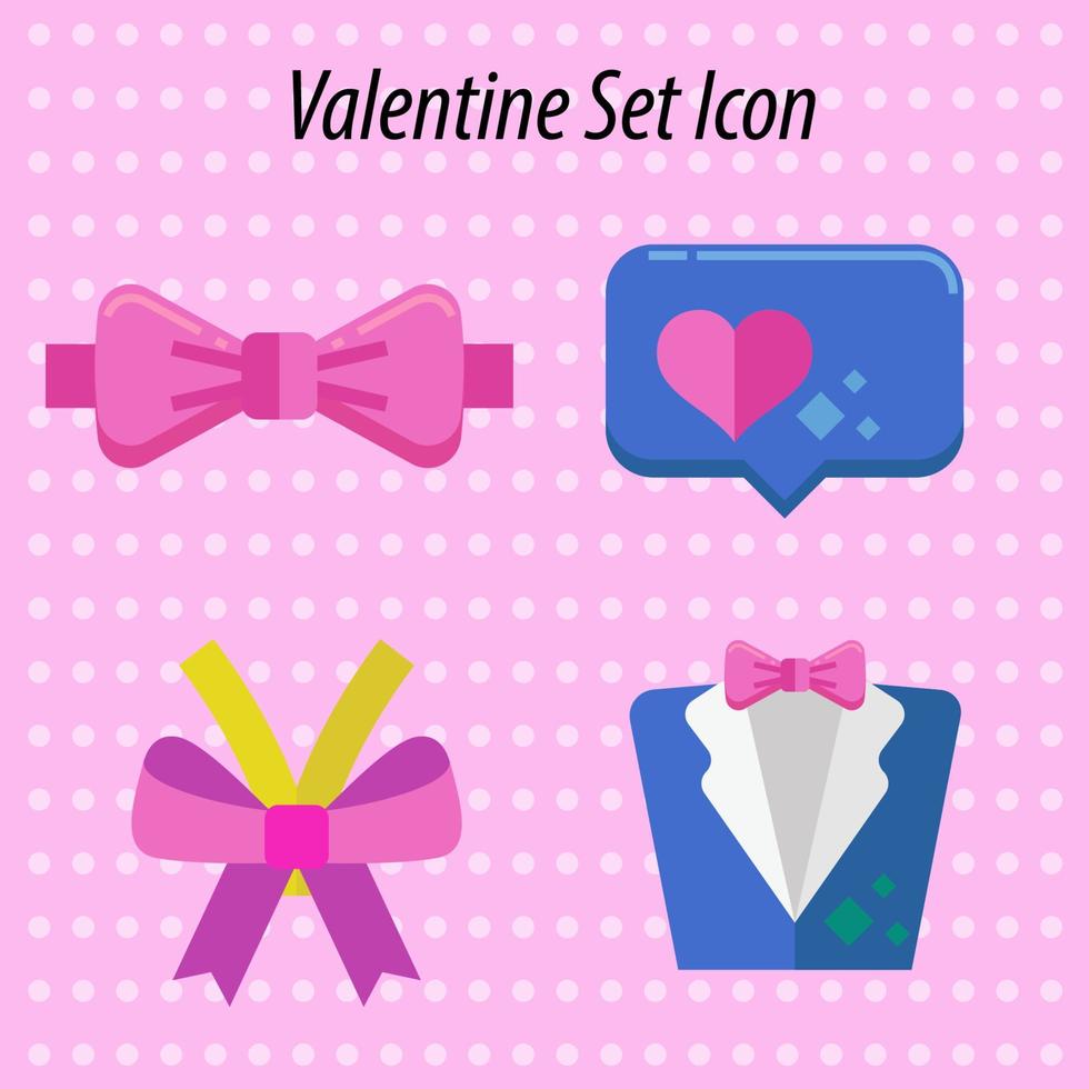 valentine set ikon romantisk gratis vektor