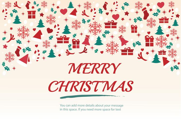 Jul hälsningskort med utrymme mönster bakgrund vektor illustration
