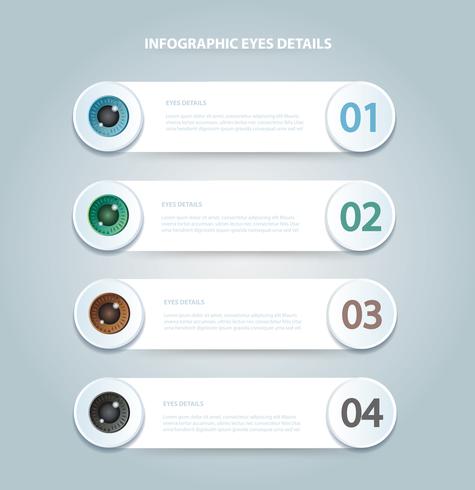 ögonfärg infografisk. Vektor mall med 4 alternativ. Kan användas för webb, diagram, diagram, presentation, diagram, rapport, steg för steg infographics. Abstrakt bakgrund