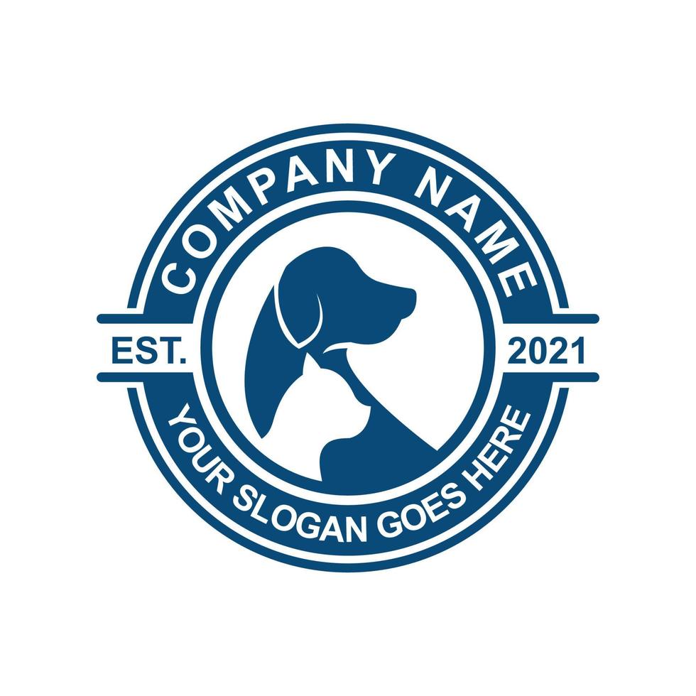 husdjursvård logotyp, veterinär logotyp vektor