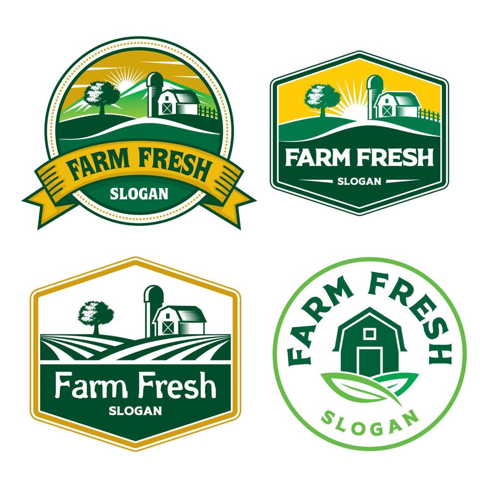 färsk gård logotyp, färsk gård emblem vektor