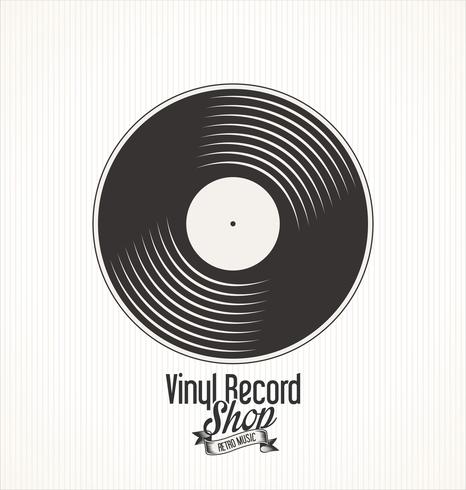 Vinyl rekordbutik retro grunge banner vektor