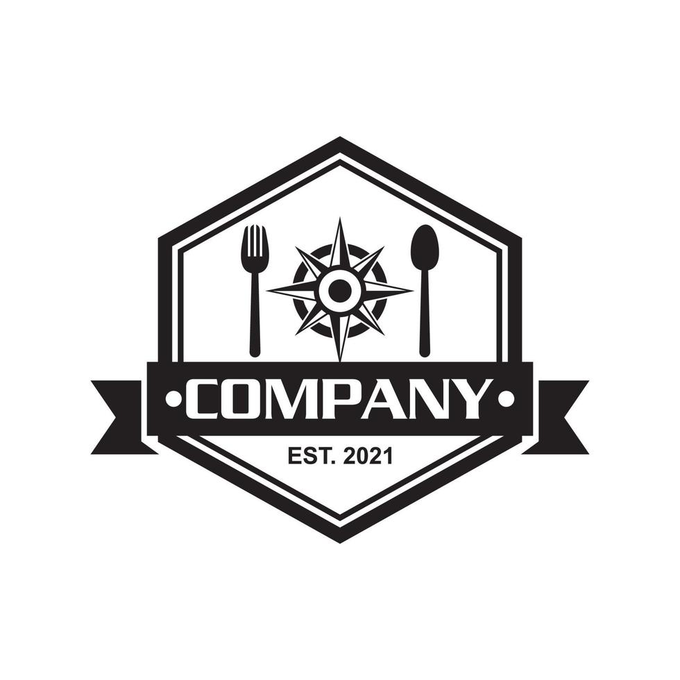 Kompass-Food-Logo, Restaurant-Logo vektor