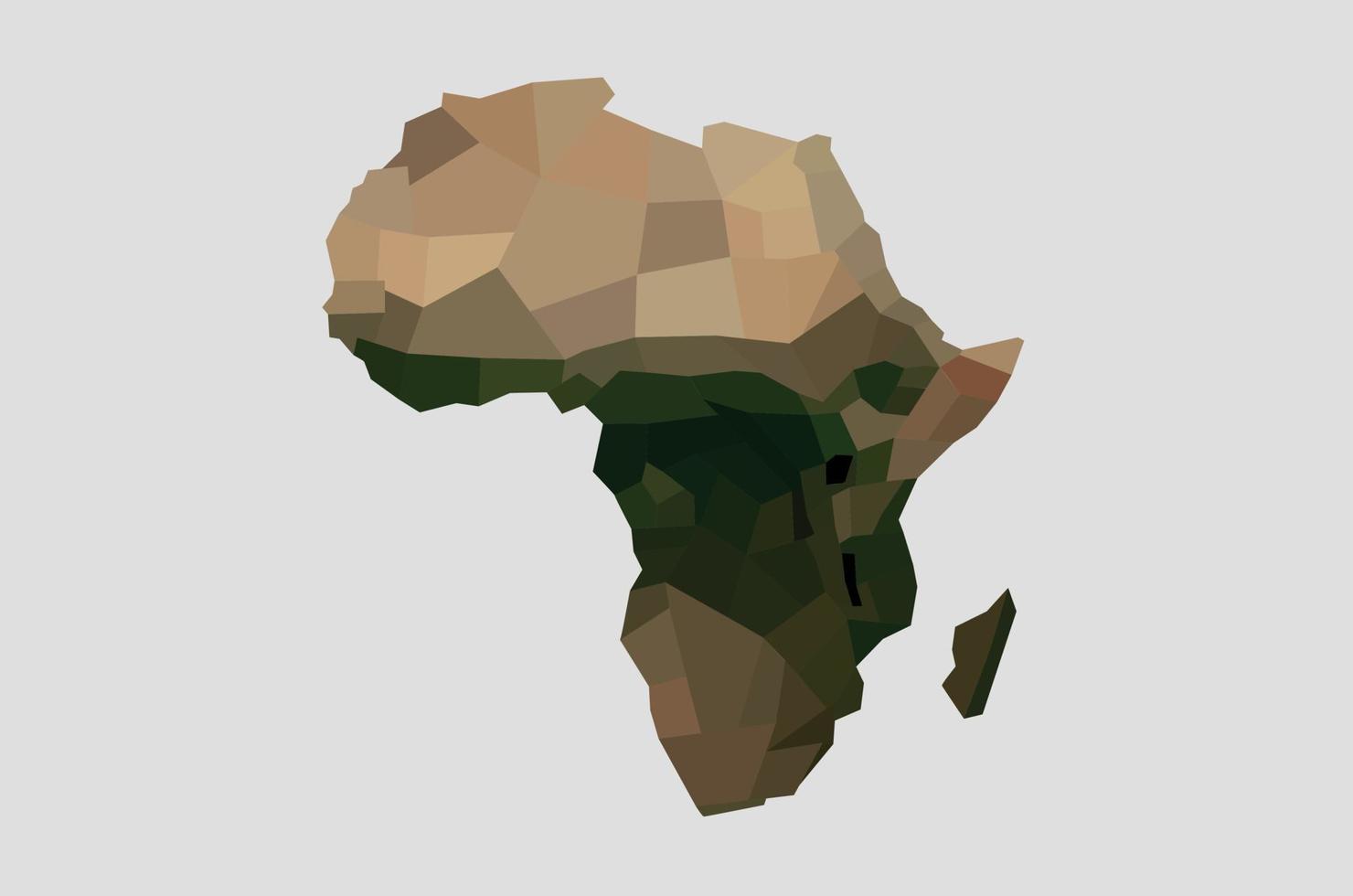 polygonkarta över Afrika, abstrakt vektorkarta vektor