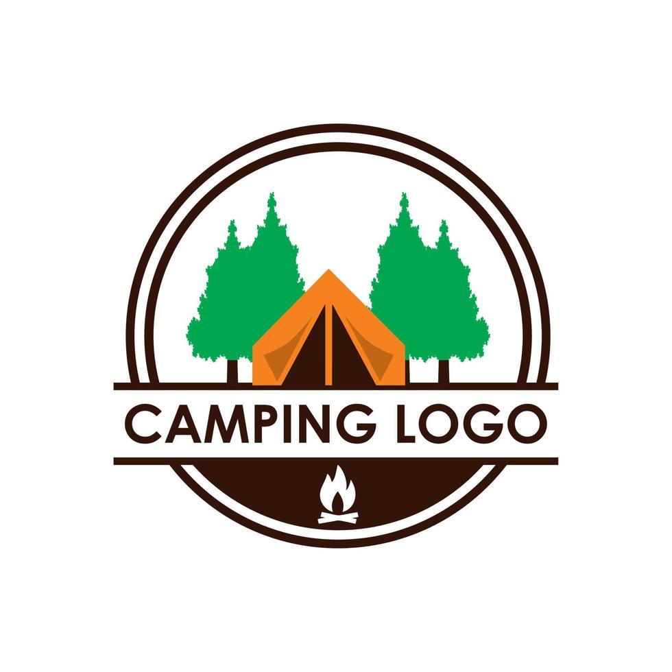 camping logotyp, äventyr logotyp vektor