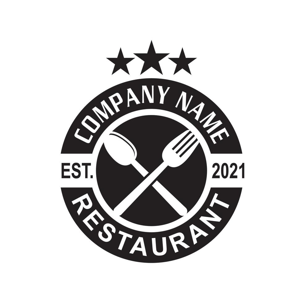 restaurang logotyp, mat logotyp vektor