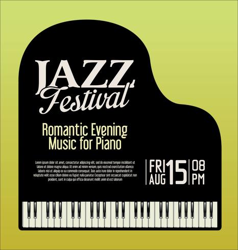 Jazz festival piano kväll vektor illustration