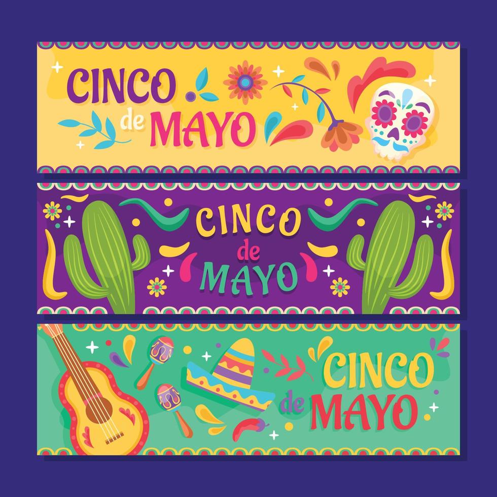 cinco de mayo söt banner mall vektor