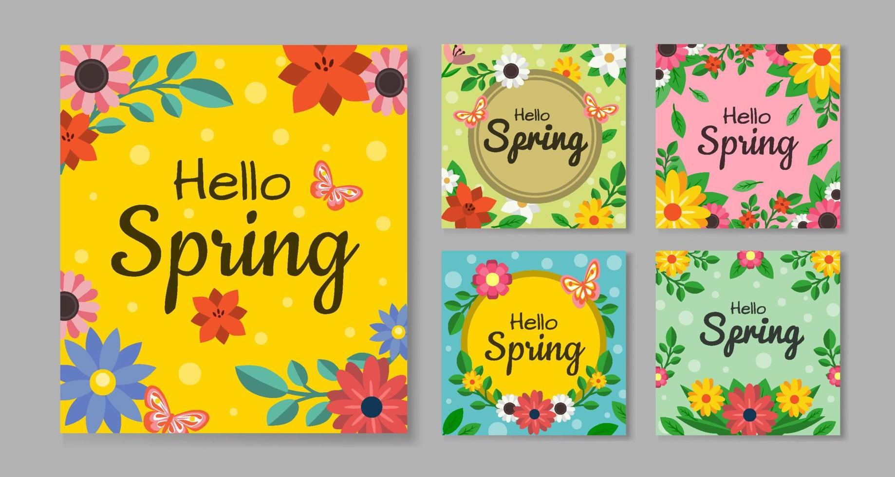 Frühlingsblumen-Social-Media-Vorlage vektor