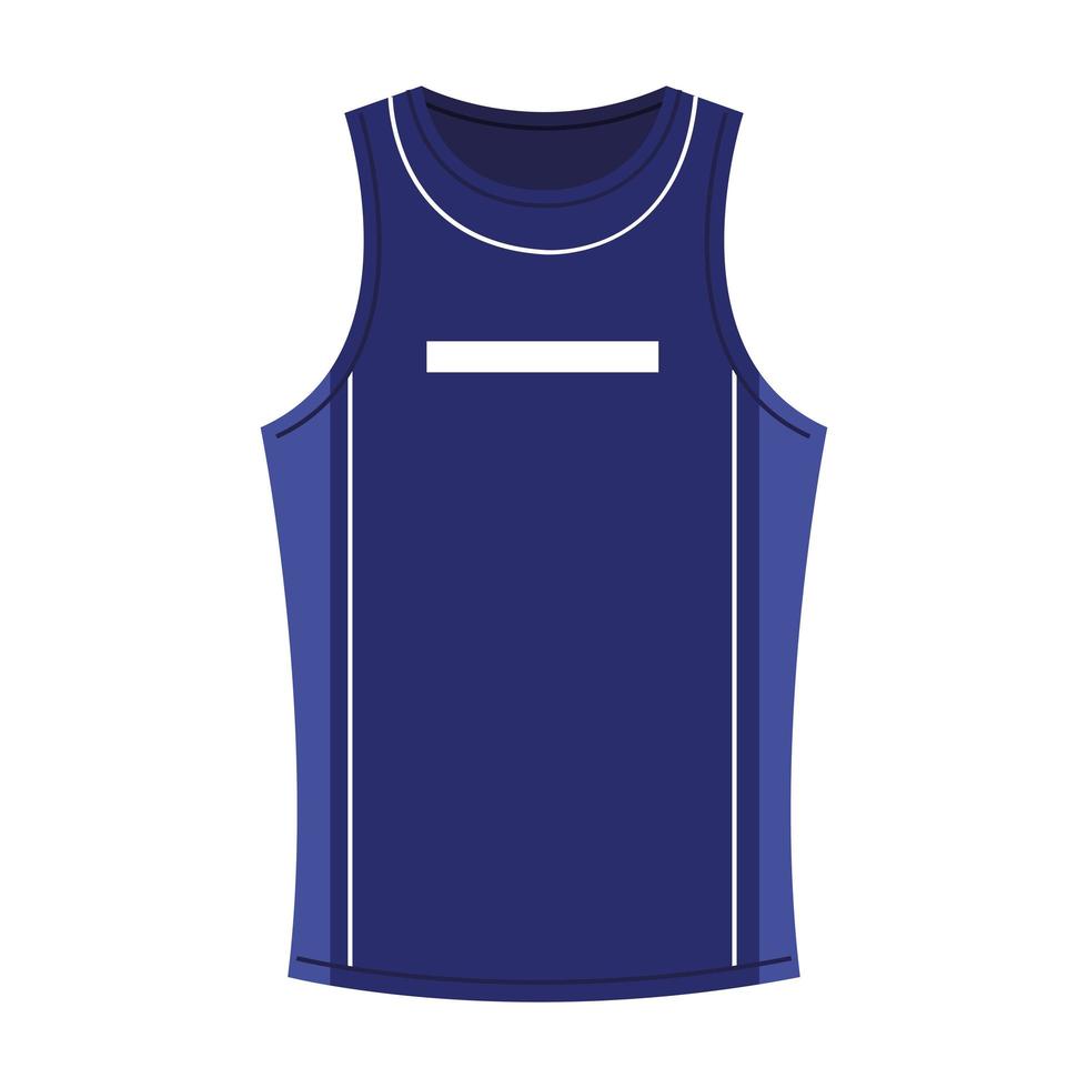 Basketball-Trägershirt blaue Farbe, blaue Farbe des Sporttrikots, auf weißem Hintergrund vektor