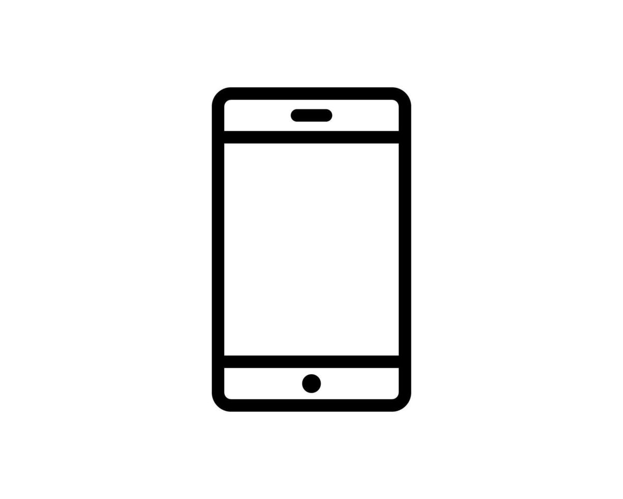mobiltelefon eller smartphone linje ikon, kontur vektor tecken, linjär stil piktogram isolerad på vitt. symbol, logotyp illustration. redigerbar linje
