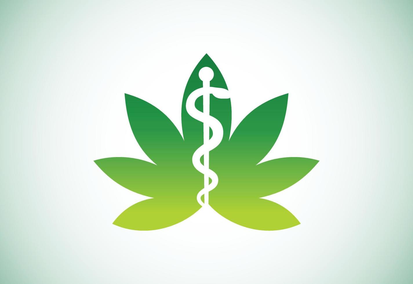cannabis eller marijuana blad logotyp ikon för medicinsk eller hälso- och apoteksföretag vektor