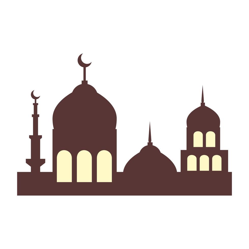 Fassadenmoschee Islam Struktur auf weißem Hintergrund vektor