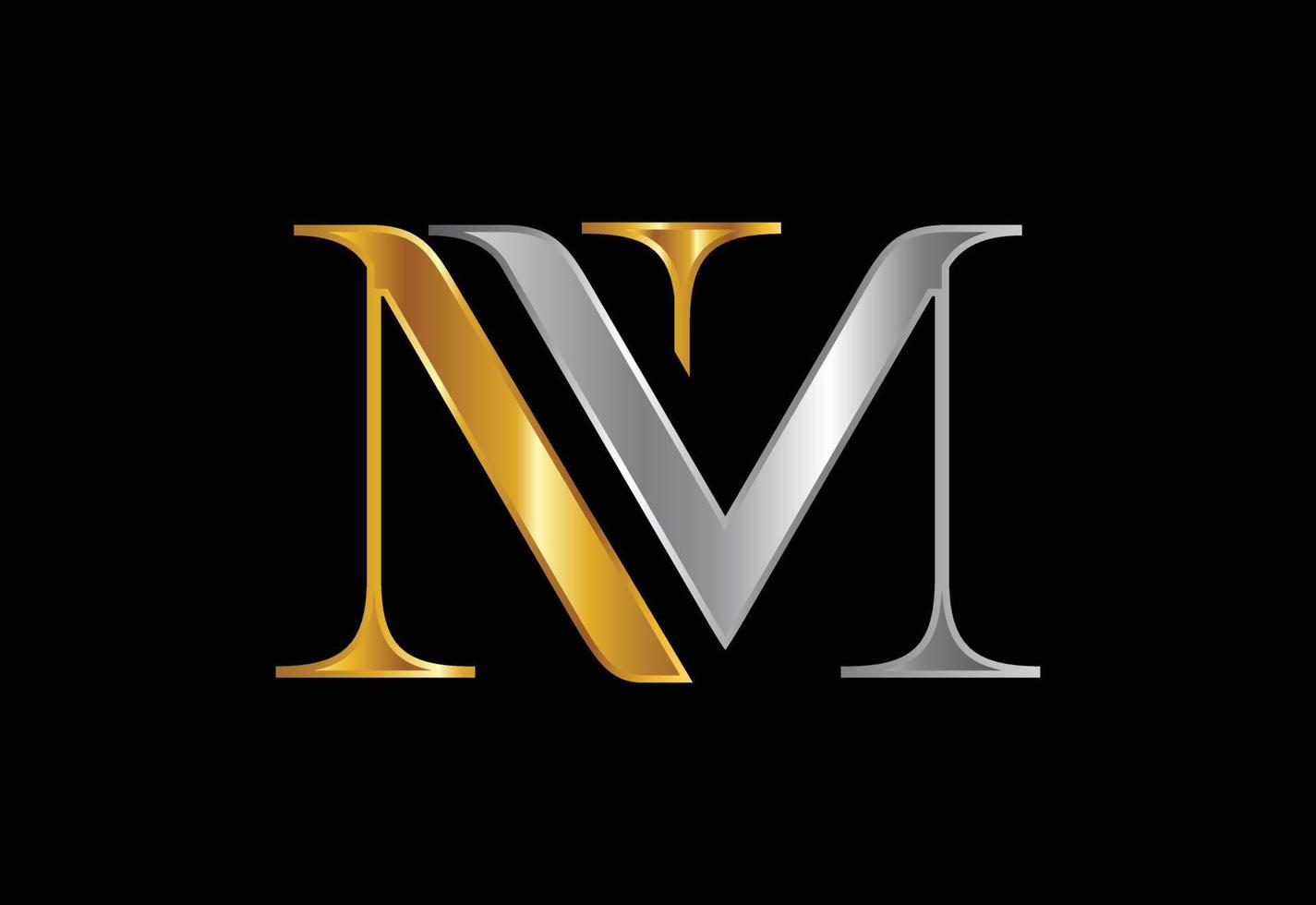nm logotyp, nm letter logo design, bokstav logo logo vektor