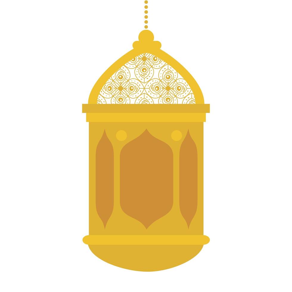 ramadan kareem laterne hängend, goldene laterne hängend auf weißem hintergrund vektor