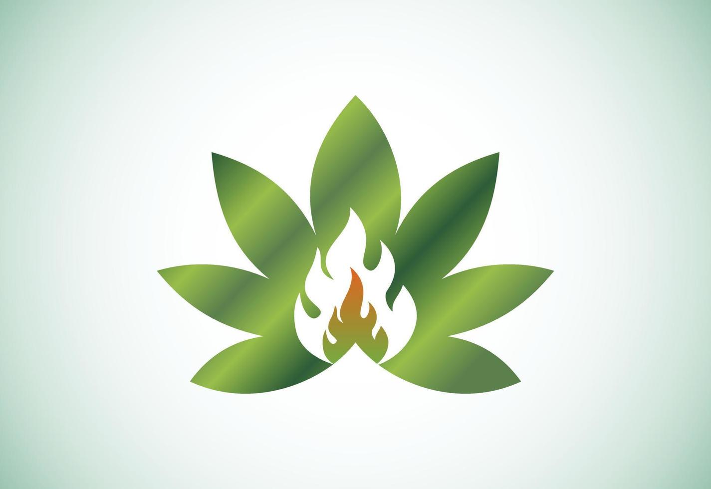 cannabis brand logotyp design. cannabis eller marijuana blad med brand tecken symbol. vektor