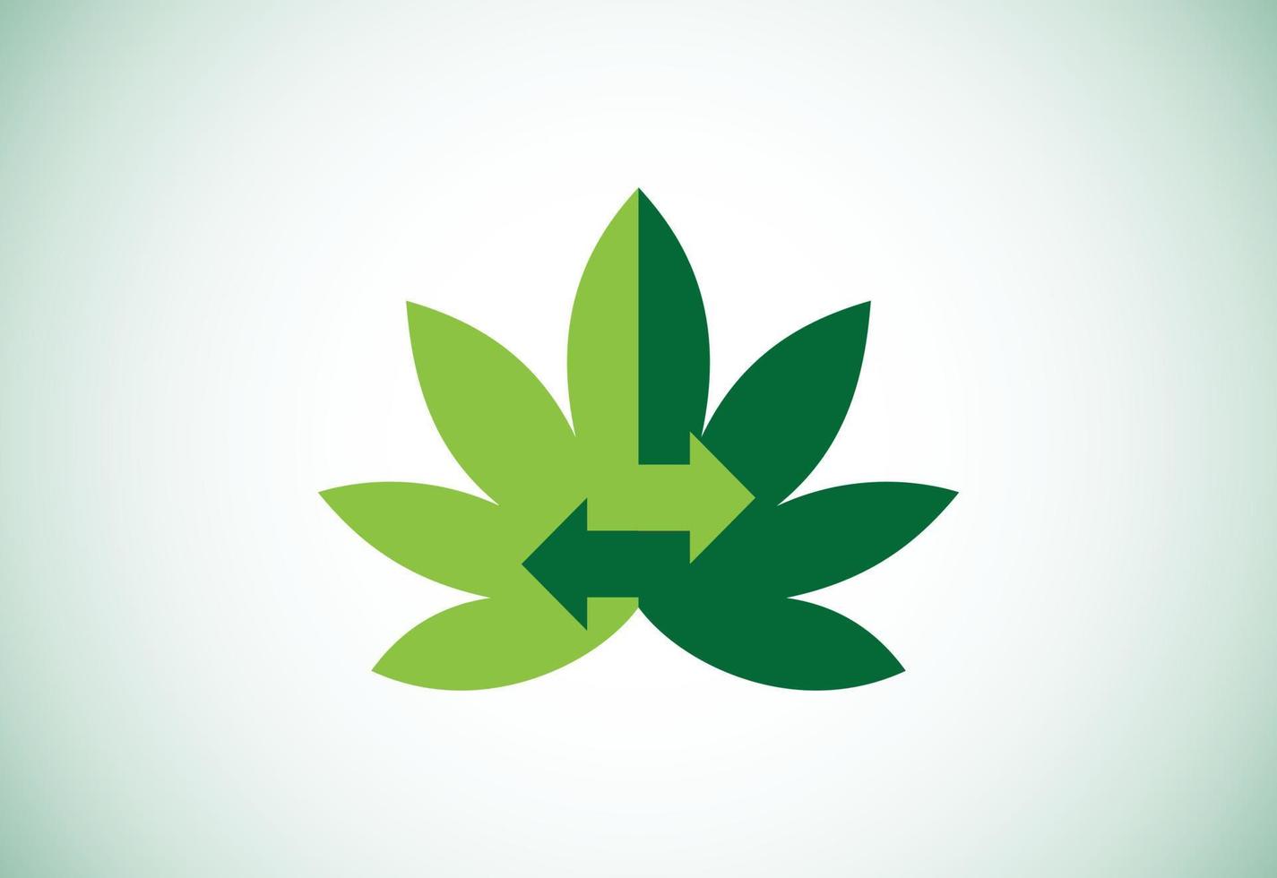 Marihuana-Blatt. medizinisches Cannabis. designvorlage für das recycling von cannabis oder marihuana-logo. vektor