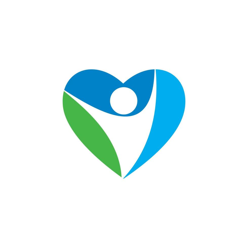Liebe gesundes Logo, Logo für gesunde Pflege vektor