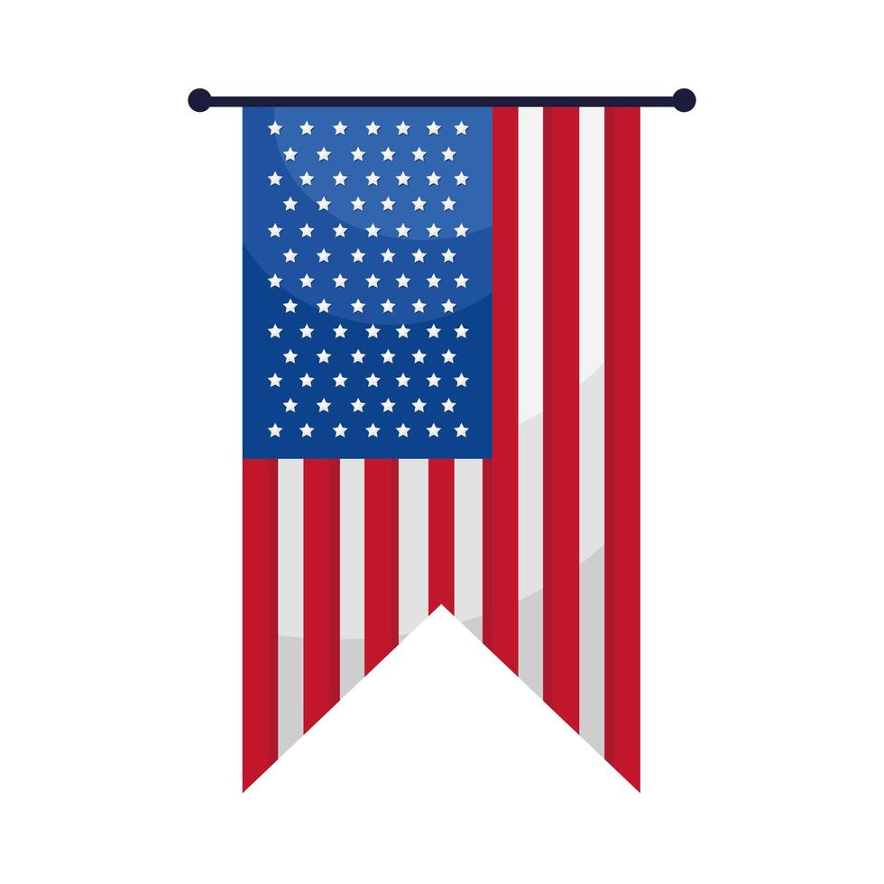 US-Flagge hängt vektor