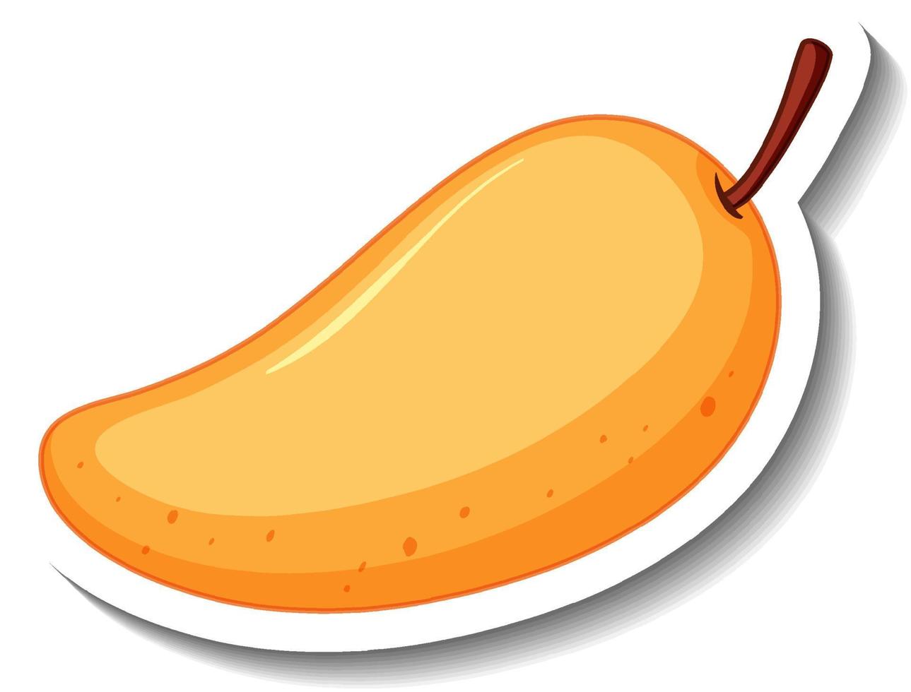 gelber Mango-Cartoon-Aufkleber vektor