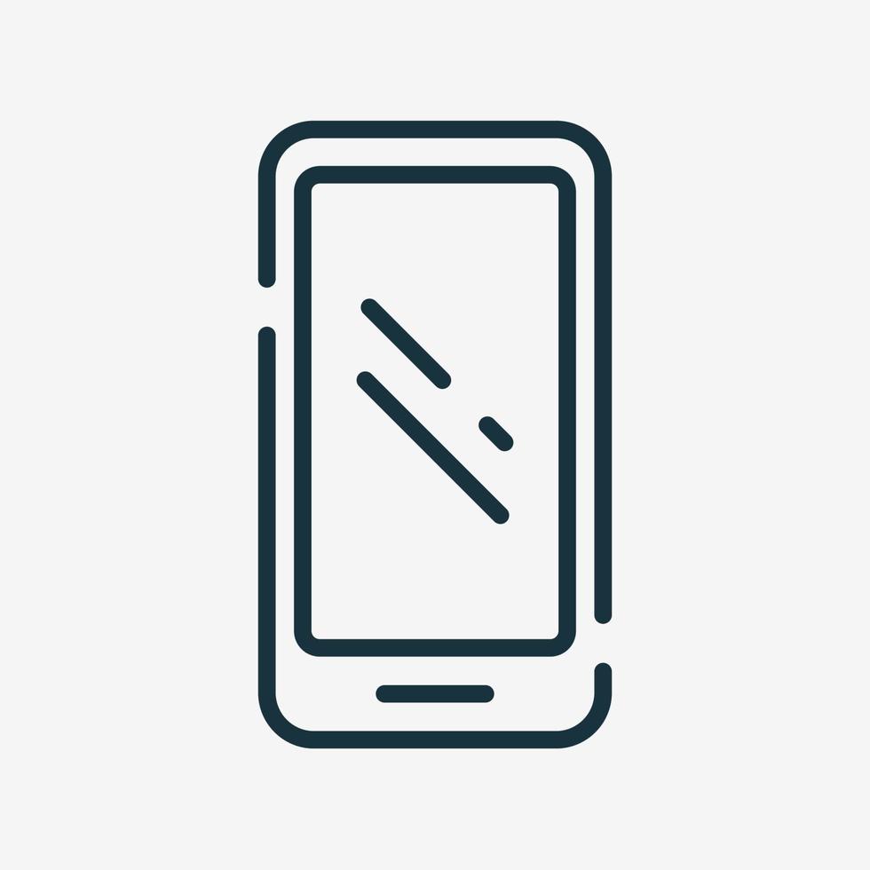 Smartphone lineares Symbol. Symbol für flache Umrisse von Mobiltelefonen. Piktogramm für die Handyleitung. Vektor-Illustration. vektor