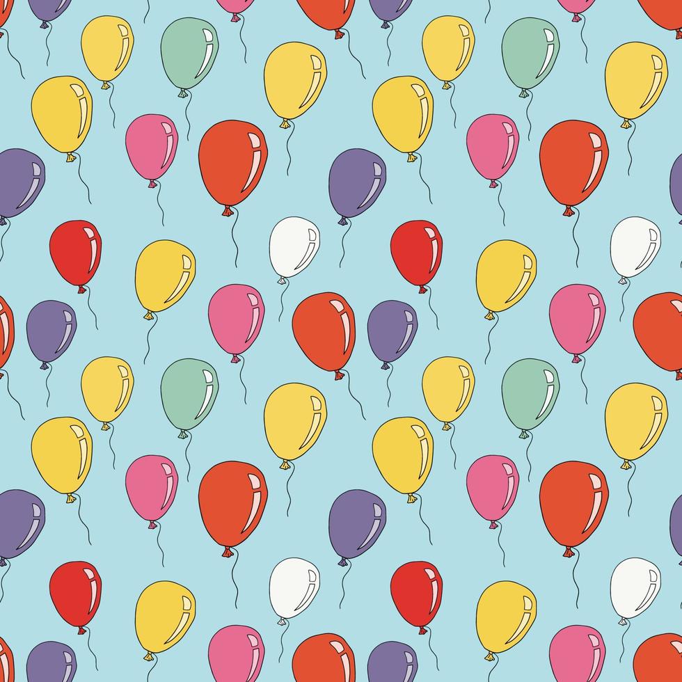 doodle ballong seamless mönster. bakgrund i barnslig stil. vektor