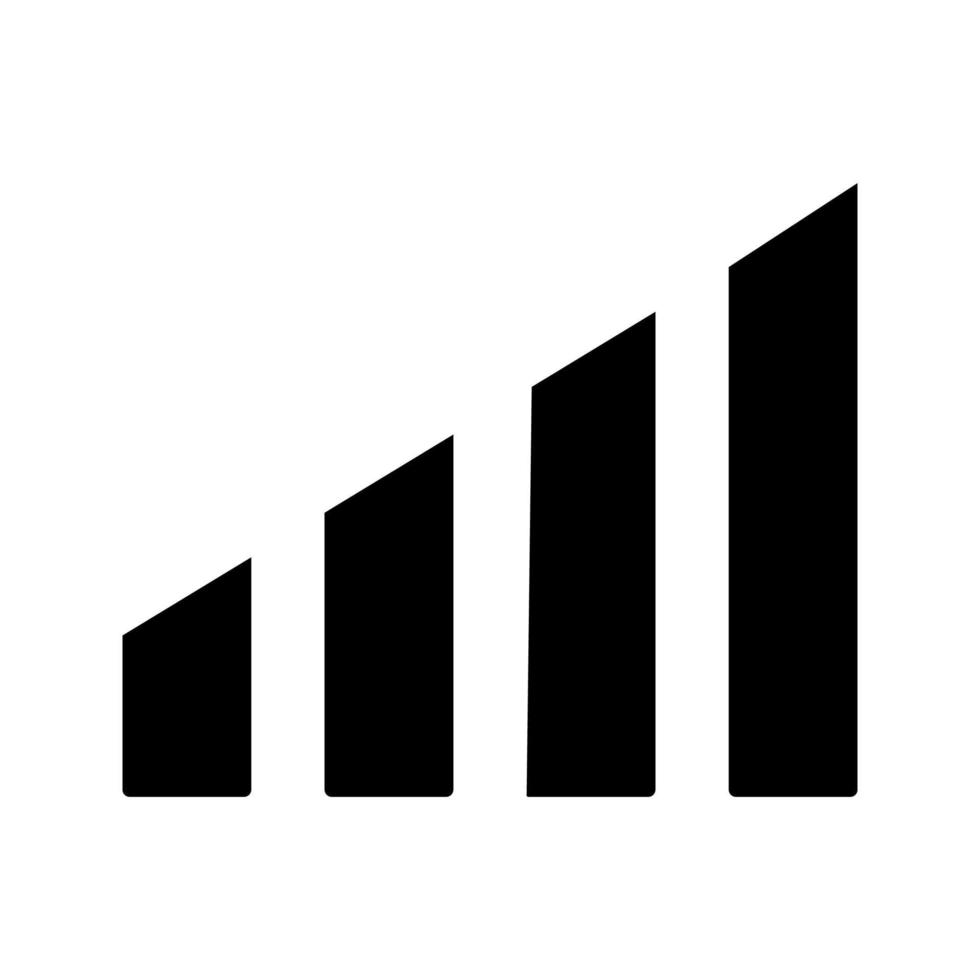 Leistungsstufen-Glyphe-Symbol. Einstellung. Temperaturregelung der Klimaanlage. mobiles Signal. Silhouettensymbol. negativer Raum. vektor isolierte illustration